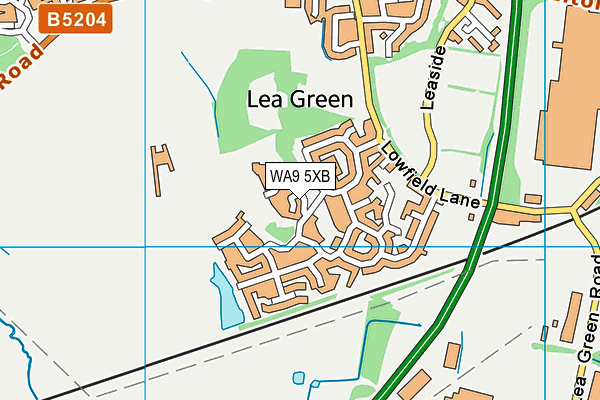 WA9 5XB map - OS VectorMap District (Ordnance Survey) WA9 5XB map - OS VectorMap District (Ordnance Survey)