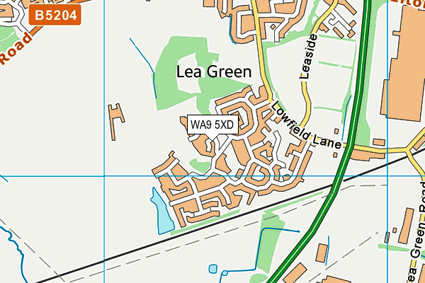 WA9 5XD map - OS VectorMap District (Ordnance Survey) WA9 5XD map - OS VectorMap District (Ordnance Survey)