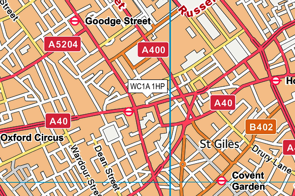 WC1A 1HP map - OS VectorMap District (Ordnance Survey)