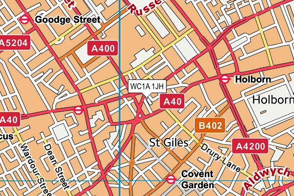 WC1A 1JH map - OS VectorMap District (Ordnance Survey) WC1A 1JH map - OS VectorMap District (Ordnance Survey)