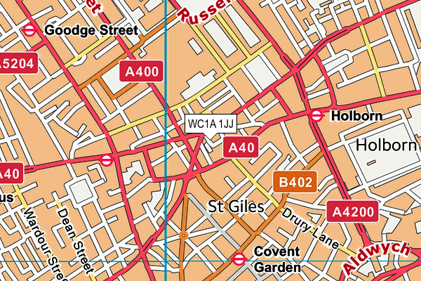 WC1A 1JJ map - OS VectorMap District (Ordnance Survey) WC1A 1JJ map - OS VectorMap District (Ordnance Survey)