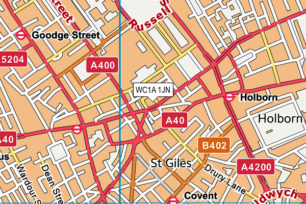 WC1A 1JN map - OS VectorMap District (Ordnance Survey) WC1A 1JN map - OS VectorMap District (Ordnance Survey)