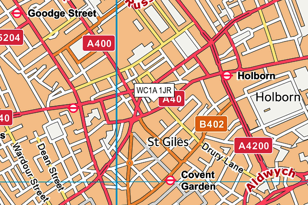 WC1A 1JR map - OS VectorMap District (Ordnance Survey) WC1A 1JR map - OS VectorMap District (Ordnance Survey)