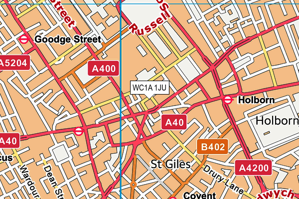 WC1A 1JU map - OS VectorMap District (Ordnance Survey) WC1A 1JU map - OS VectorMap District (Ordnance Survey)