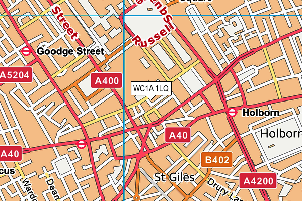 WC1A 1LQ map - OS VectorMap District (Ordnance Survey) WC1A 1LQ map - OS VectorMap District (Ordnance Survey)