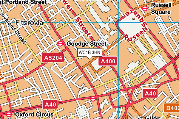 WC1B 3HN map - OS VectorMap District (Ordnance Survey)