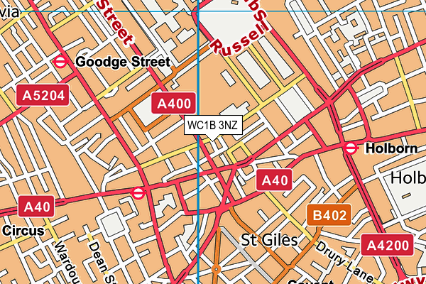WC1B 3NZ map - OS VectorMap District (Ordnance Survey) WC1B 3NZ map - OS VectorMap District (Ordnance Survey)