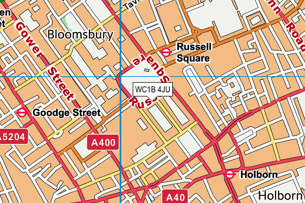 WC1B 4JU map - OS VectorMap District (Ordnance Survey)