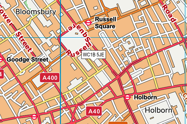 WC1B 5JE map - OS VectorMap District (Ordnance Survey) WC1B 5JE map - OS VectorMap District (Ordnance Survey)