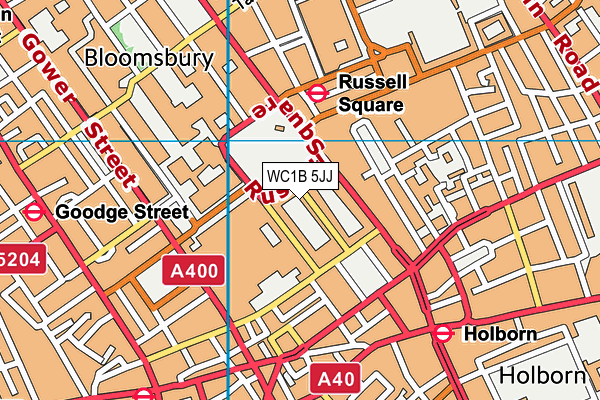 WC1B 5JJ map - OS VectorMap District (Ordnance Survey) WC1B 5JJ map - OS VectorMap District (Ordnance Survey)