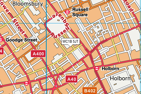 WC1B 5JT map - OS VectorMap District (Ordnance Survey) WC1B 5JT map - OS VectorMap District (Ordnance Survey)