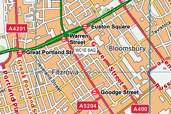 WC1E 6AQ map - OS VectorMap District (Ordnance Survey) WC1E 6AQ map - OS VectorMap District (Ordnance Survey)