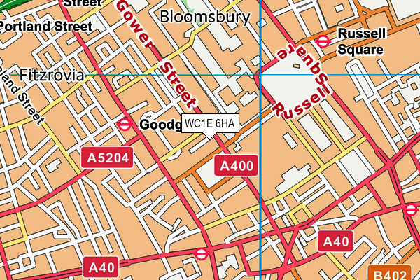 WC1E 6HA map - OS VectorMap District (Ordnance Survey) WC1E 6HA map - OS VectorMap District (Ordnance Survey)