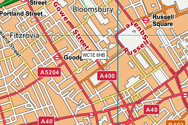 WC1E 6HB map - OS VectorMap District (Ordnance Survey) WC1E 6HB map - OS VectorMap District (Ordnance Survey)
