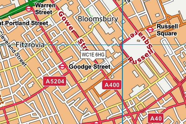 WC1E 6HG map - OS VectorMap District (Ordnance Survey)