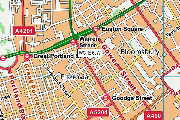 WC1E 6JW map - OS VectorMap District (Ordnance Survey)