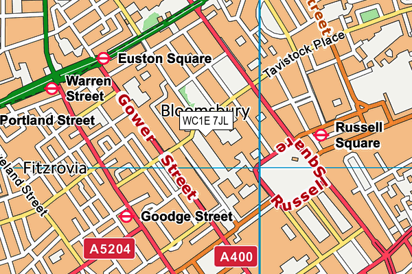 WC1E 7JL map - OS VectorMap District (Ordnance Survey)
