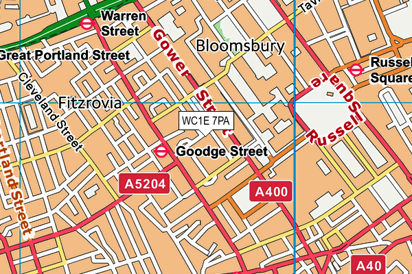 WC1E 7PA map - OS VectorMap District (Ordnance Survey) WC1E 7PA map - OS VectorMap District (Ordnance Survey)