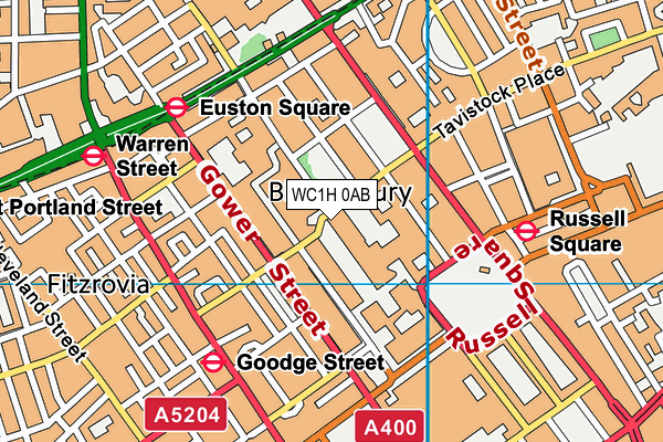WC1H 0AB map - OS VectorMap District (Ordnance Survey) WC1H 0AB map - OS VectorMap District (Ordnance Survey)