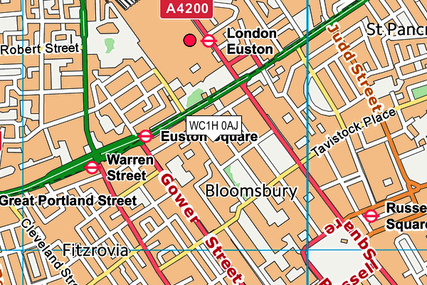 WC1H 0AJ map - OS VectorMap District (Ordnance Survey) WC1H 0AJ map - OS VectorMap District (Ordnance Survey)