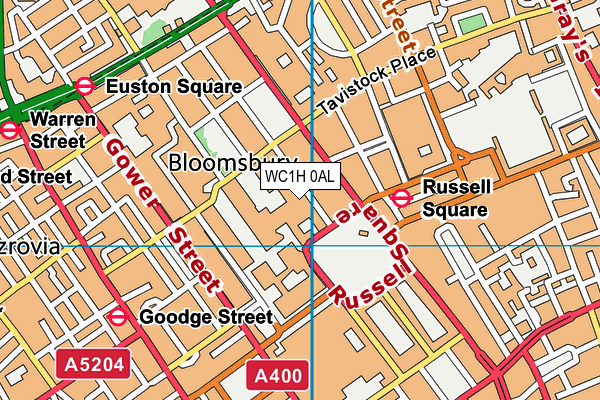 WC1H 0AL map - OS VectorMap District (Ordnance Survey)
