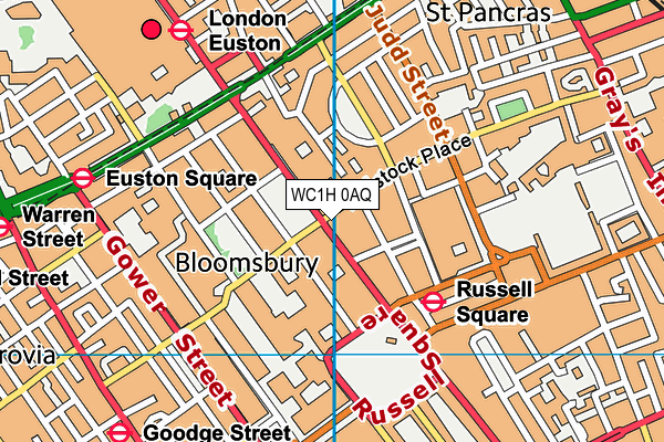 WC1H 0AQ map - OS VectorMap District (Ordnance Survey) WC1H 0AQ map - OS VectorMap District (Ordnance Survey)