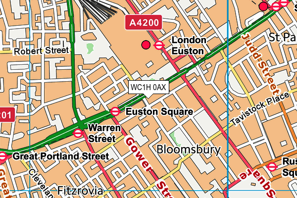 WC1H 0AX map - OS VectorMap District (Ordnance Survey) WC1H 0AX map - OS VectorMap District (Ordnance Survey)
