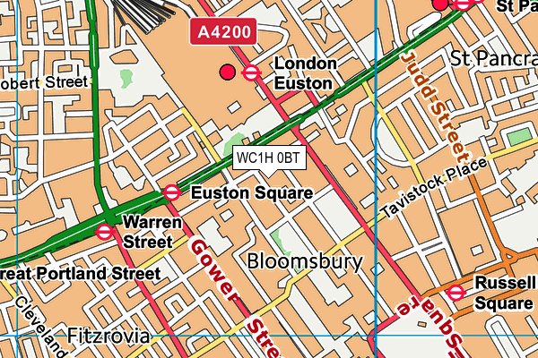 WC1H 0BT map - OS VectorMap District (Ordnance Survey)
