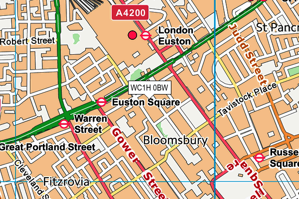 WC1H 0BW map - OS VectorMap District (Ordnance Survey) WC1H 0BW map - OS VectorMap District (Ordnance Survey)