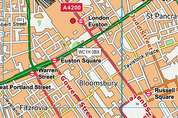 WC1H 0BX map - OS VectorMap District (Ordnance Survey) WC1H 0BX map - OS VectorMap District (Ordnance Survey)