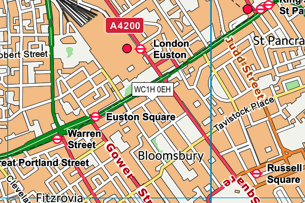 WC1H 0EH map - OS VectorMap District (Ordnance Survey) WC1H 0EH map - OS VectorMap District (Ordnance Survey)