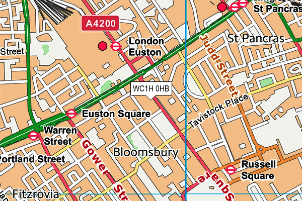 WC1H 0HB map - OS VectorMap District (Ordnance Survey) WC1H 0HB map - OS VectorMap District (Ordnance Survey)