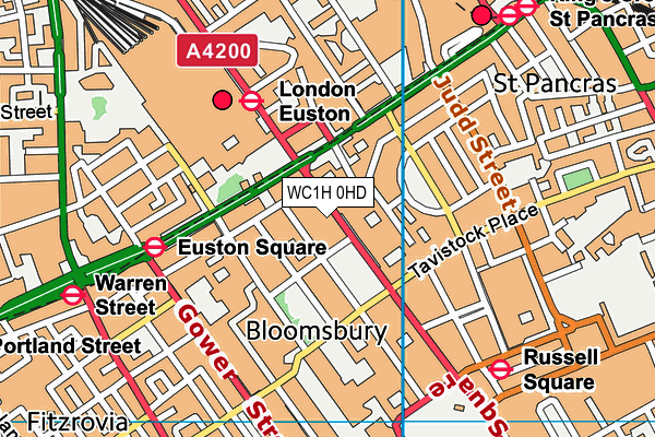 WC1H 0HD map - OS VectorMap District (Ordnance Survey) WC1H 0HD map - OS VectorMap District (Ordnance Survey)