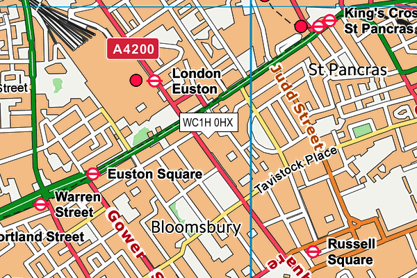 WC1H 0HX map - OS VectorMap District (Ordnance Survey)