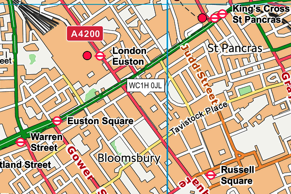 WC1H 0JL map - OS VectorMap District (Ordnance Survey)