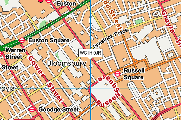 WC1H 0JR map - OS VectorMap District (Ordnance Survey) WC1H 0JR map - OS VectorMap District (Ordnance Survey)