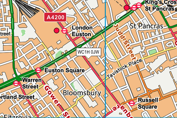WC1H 0JW map - OS VectorMap District (Ordnance Survey) WC1H 0JW map - OS VectorMap District (Ordnance Survey)