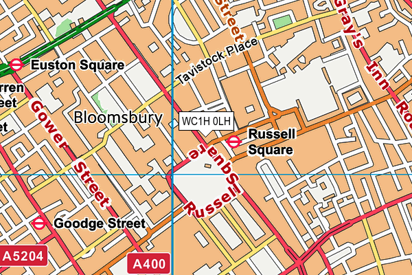 WC1H 0LH map - OS VectorMap District (Ordnance Survey) WC1H 0LH map - OS VectorMap District (Ordnance Survey)