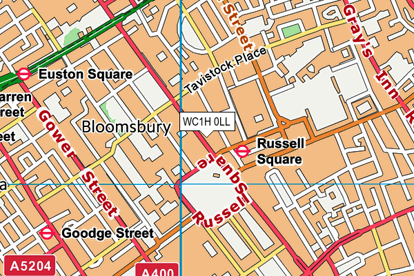 WC1H 0LL map - OS VectorMap District (Ordnance Survey) WC1H 0LL map - OS VectorMap District (Ordnance Survey)