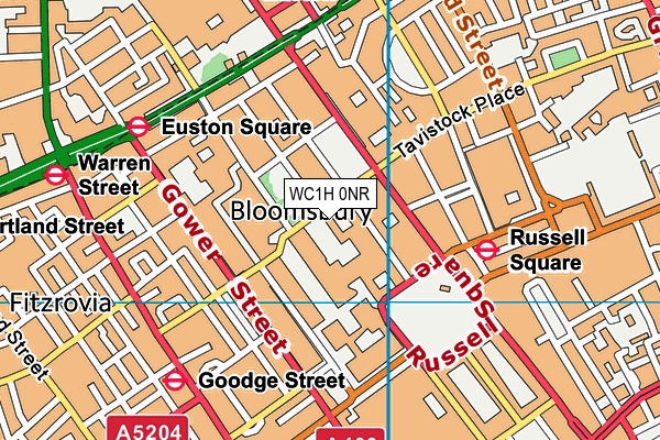 WC1H 0NR map - OS VectorMap District (Ordnance Survey) WC1H 0NR map - OS VectorMap District (Ordnance Survey)