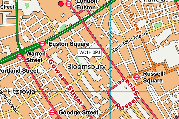 WC1H 0PJ map - OS VectorMap District (Ordnance Survey) WC1H 0PJ map - OS VectorMap District (Ordnance Survey)
