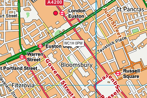 WC1H 0PW map - OS VectorMap District (Ordnance Survey) WC1H 0PW map - OS VectorMap District (Ordnance Survey)