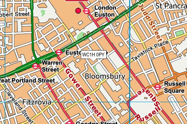 WC1H 0PY map - OS VectorMap District (Ordnance Survey) WC1H 0PY map - OS VectorMap District (Ordnance Survey)