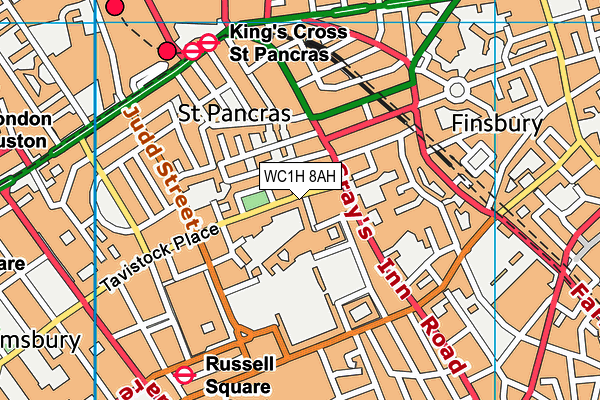 WC1H 8AH map - OS VectorMap District (Ordnance Survey) WC1H 8AH map - OS VectorMap District (Ordnance Survey)