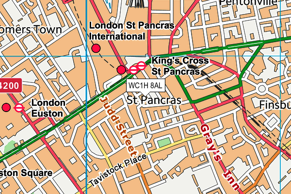 WC1H 8AL map - OS VectorMap District (Ordnance Survey) WC1H 8AL map - OS VectorMap District (Ordnance Survey)