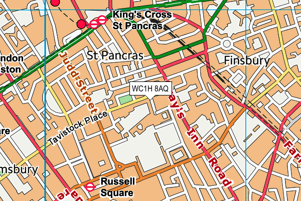 WC1H 8AQ map - OS VectorMap District (Ordnance Survey)