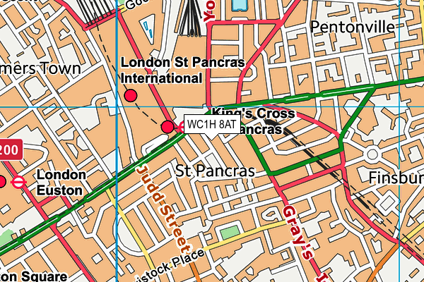 WC1H 8AT map - OS VectorMap District (Ordnance Survey)