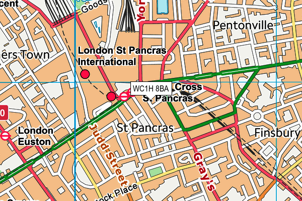 WC1H 8BA map - OS VectorMap District (Ordnance Survey) WC1H 8BA map - OS VectorMap District (Ordnance Survey)