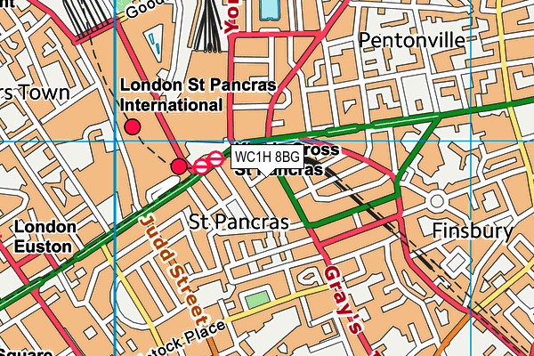 WC1H 8BG map - OS VectorMap District (Ordnance Survey)