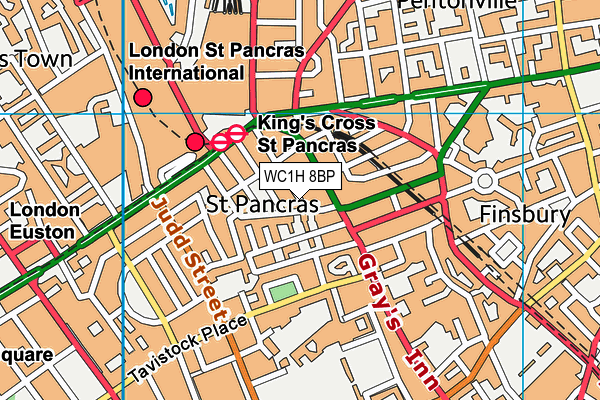 WC1H 8BP map - OS VectorMap District (Ordnance Survey) WC1H 8BP map - OS VectorMap District (Ordnance Survey)